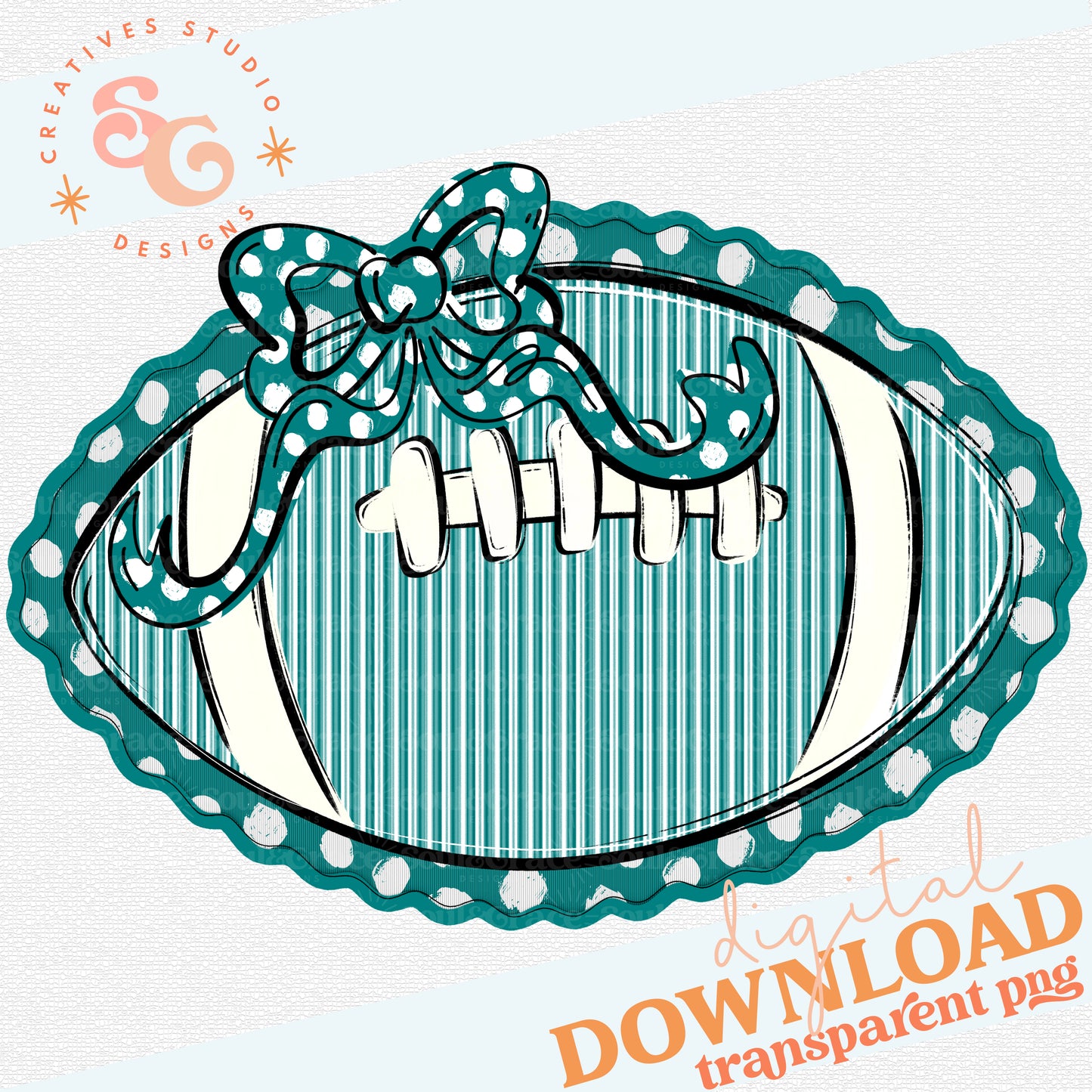 FOOTBALLS AND BOWS TEAL