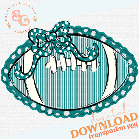 FOOTBALLS AND BOWS TEAL