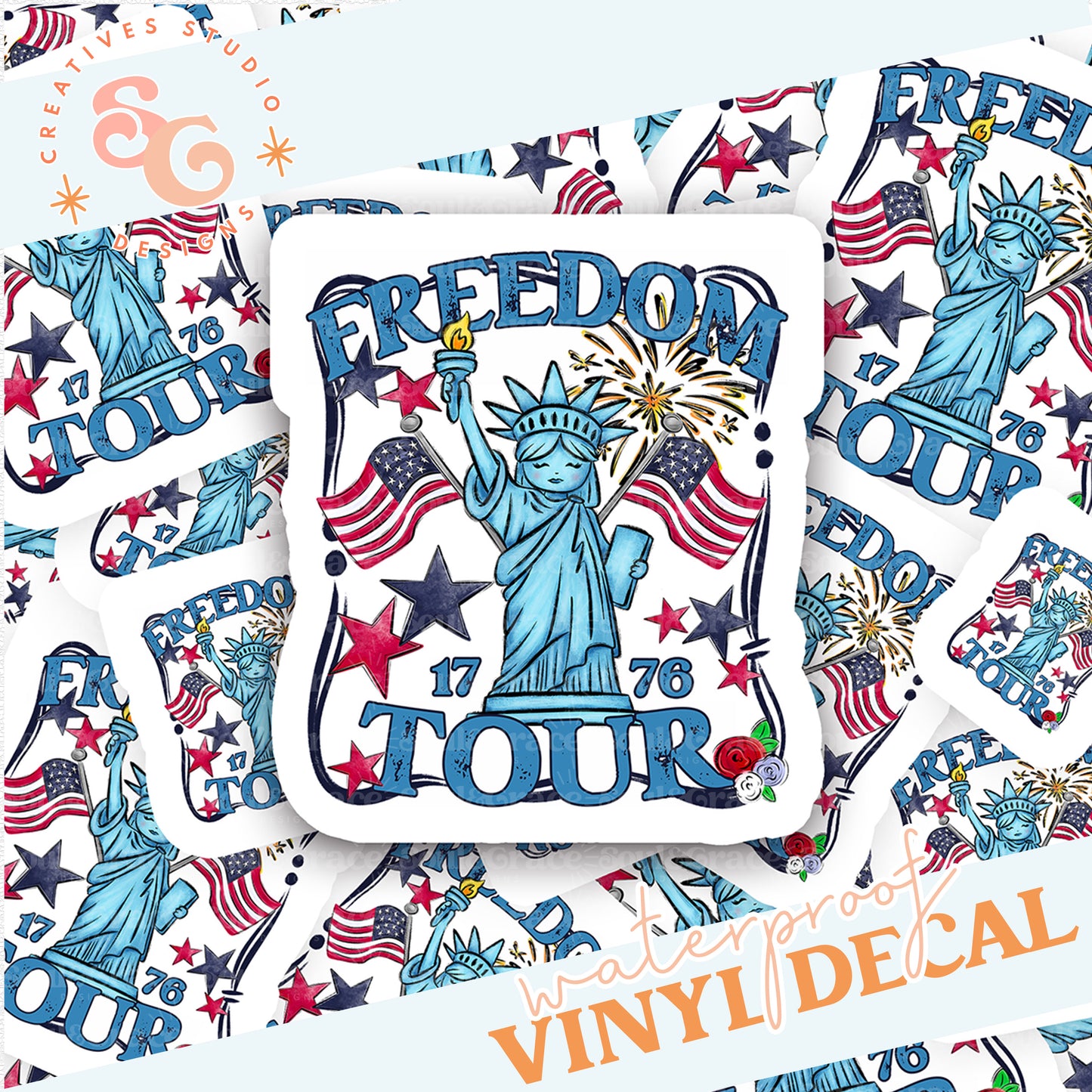 FREEDOM TOUR 1776 POCKET STICKER VINYL DECAL