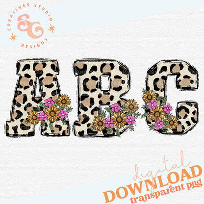 The Throwback - Leopard and Floral  Alphabet