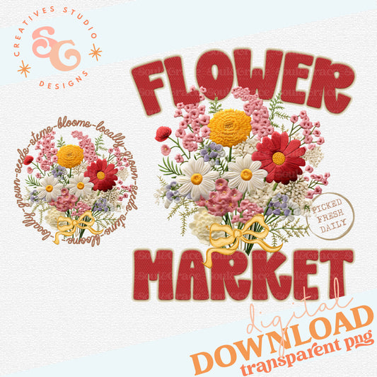 FLOWER MARKET WITH POCKET PNG