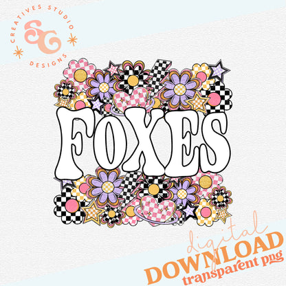 Funky Flowers Mascots FOXES