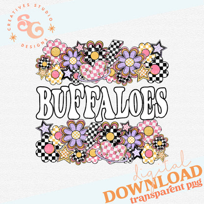 Funky Flowers Mascots BUFFALOES