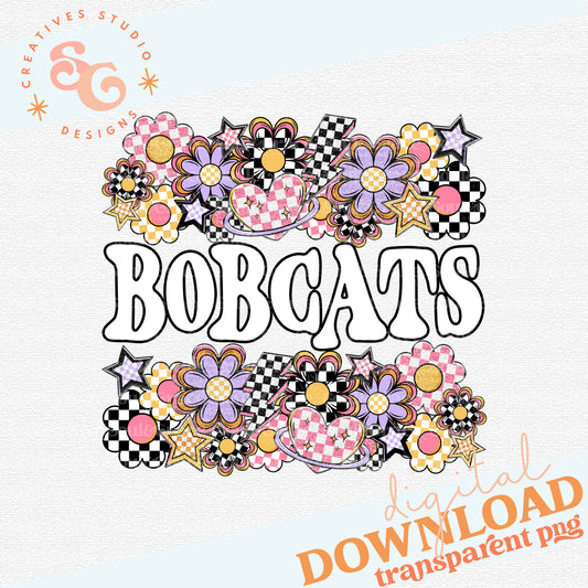 Funky Flowers Mascots Bobcats