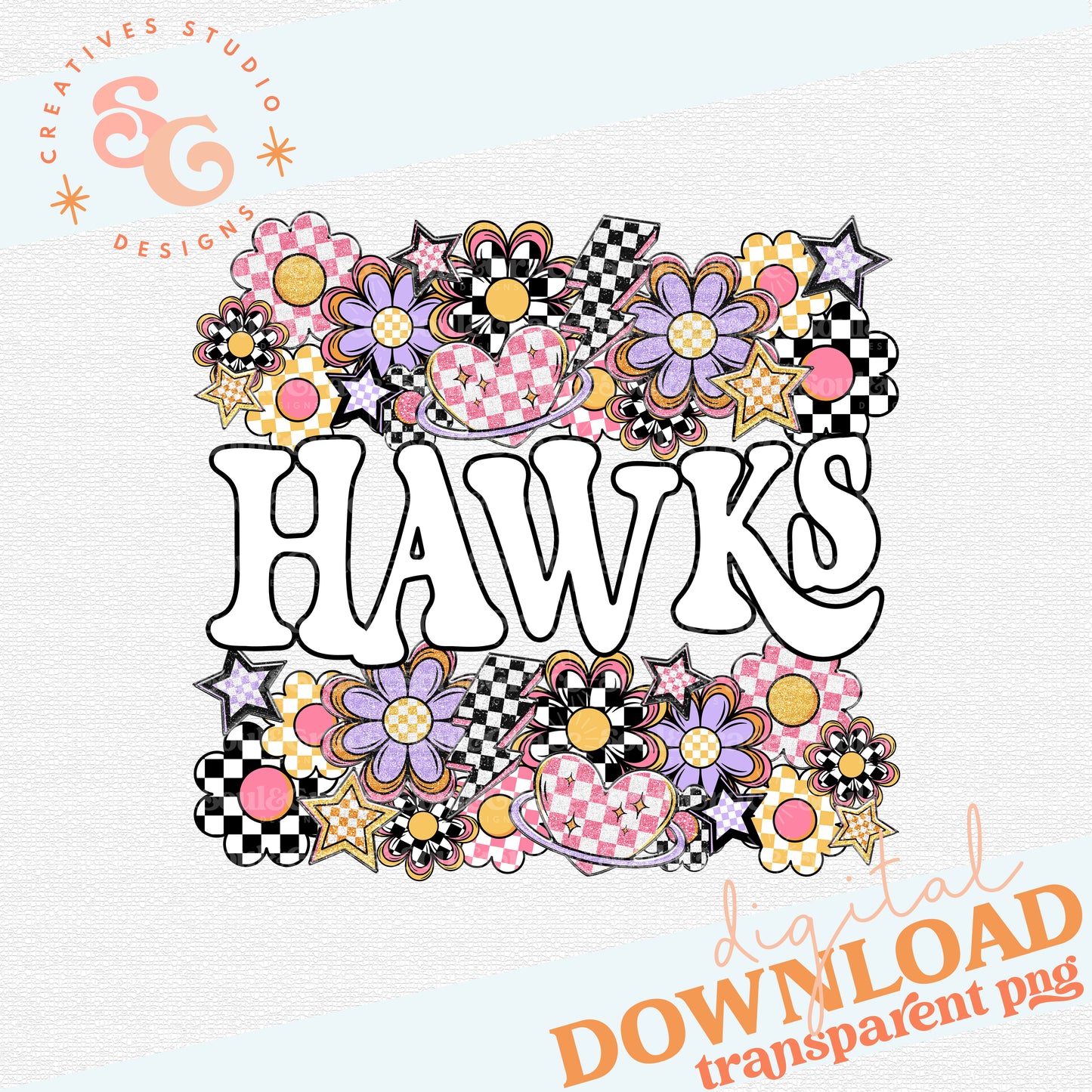 Funky Flowers Mascots HAWKS