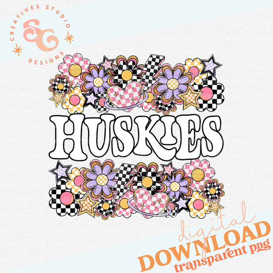 Funky Flowers Mascots HUSKIES