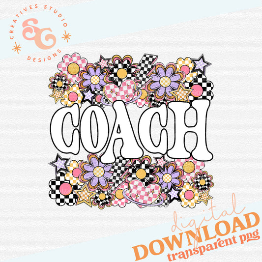 Funky Flowers Words COACH