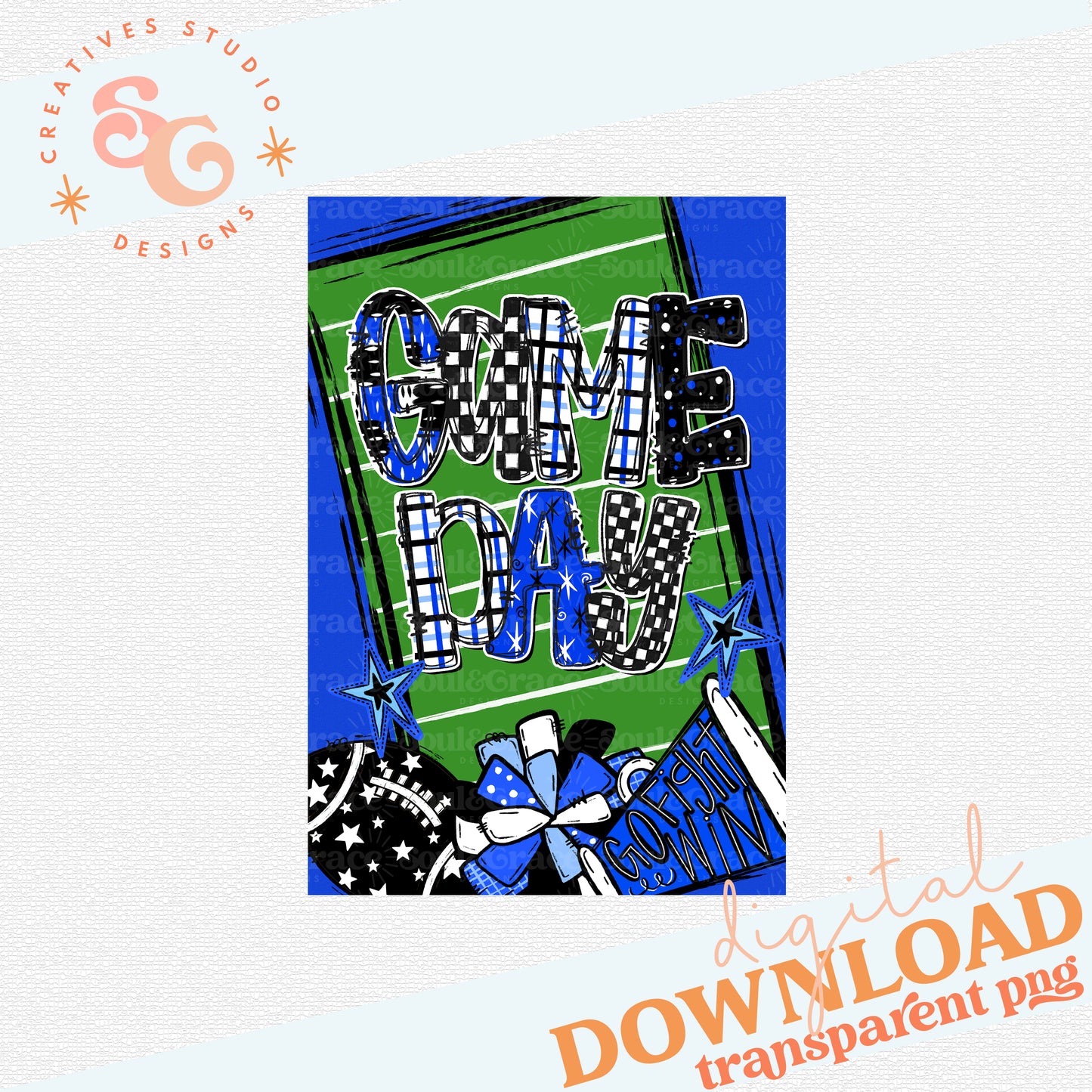 GAME DAY GARDEN FLAG BLUE
