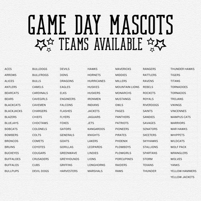 GAME DAY MASCOTS - YELLOW - CHOOSE YOUR MASCOT
