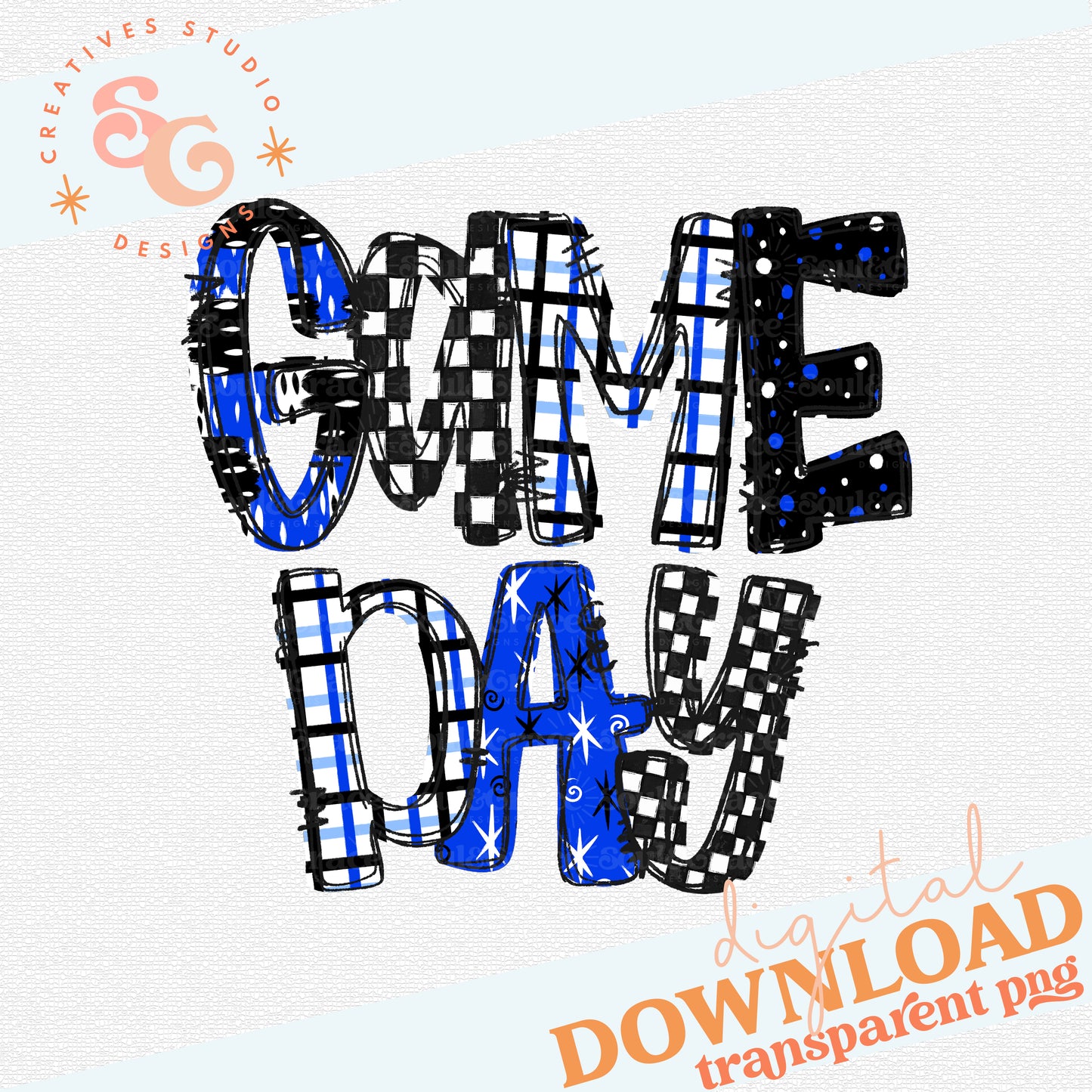 GAME DAY WORD ART BLUE