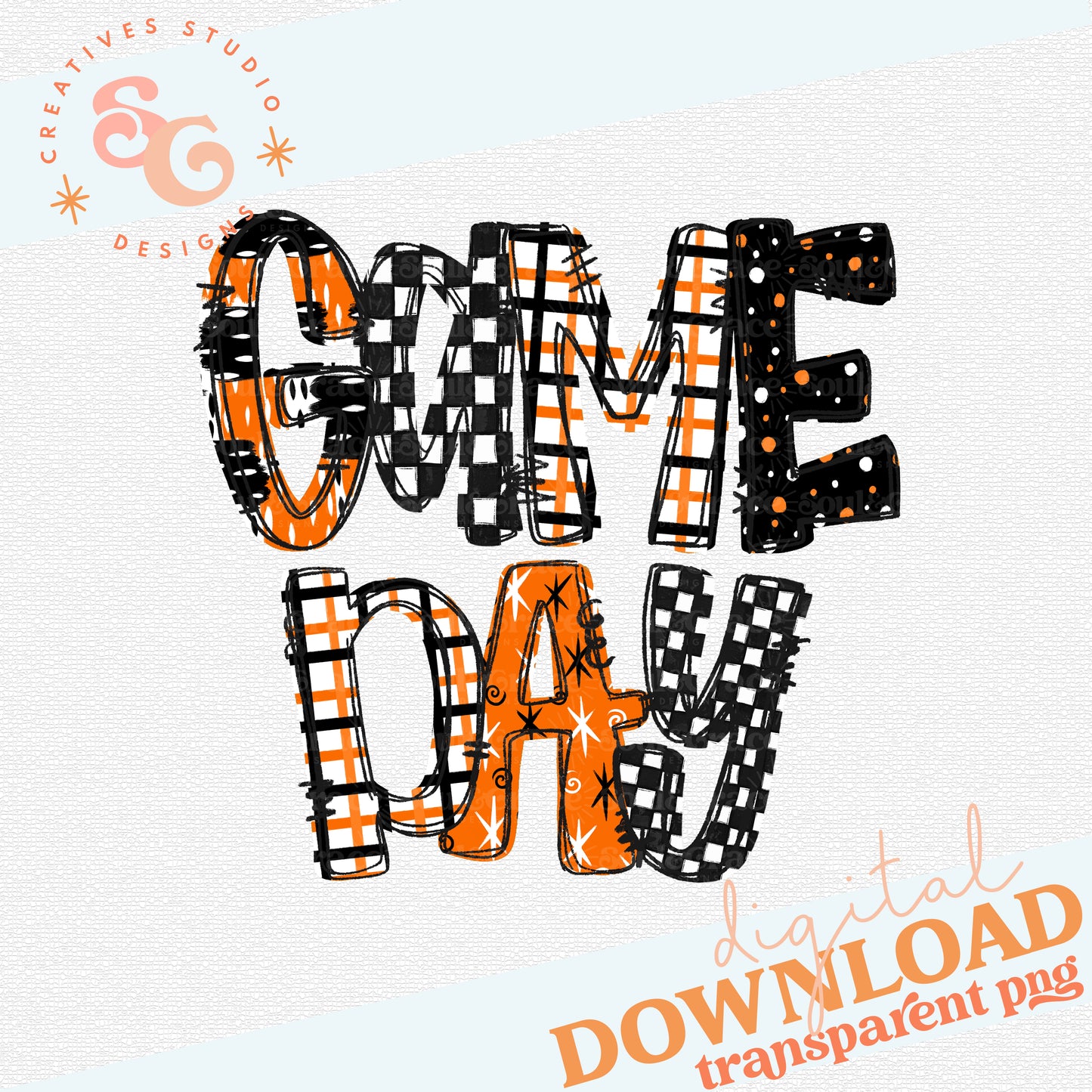 GAME DAY WORD ART ORANGE