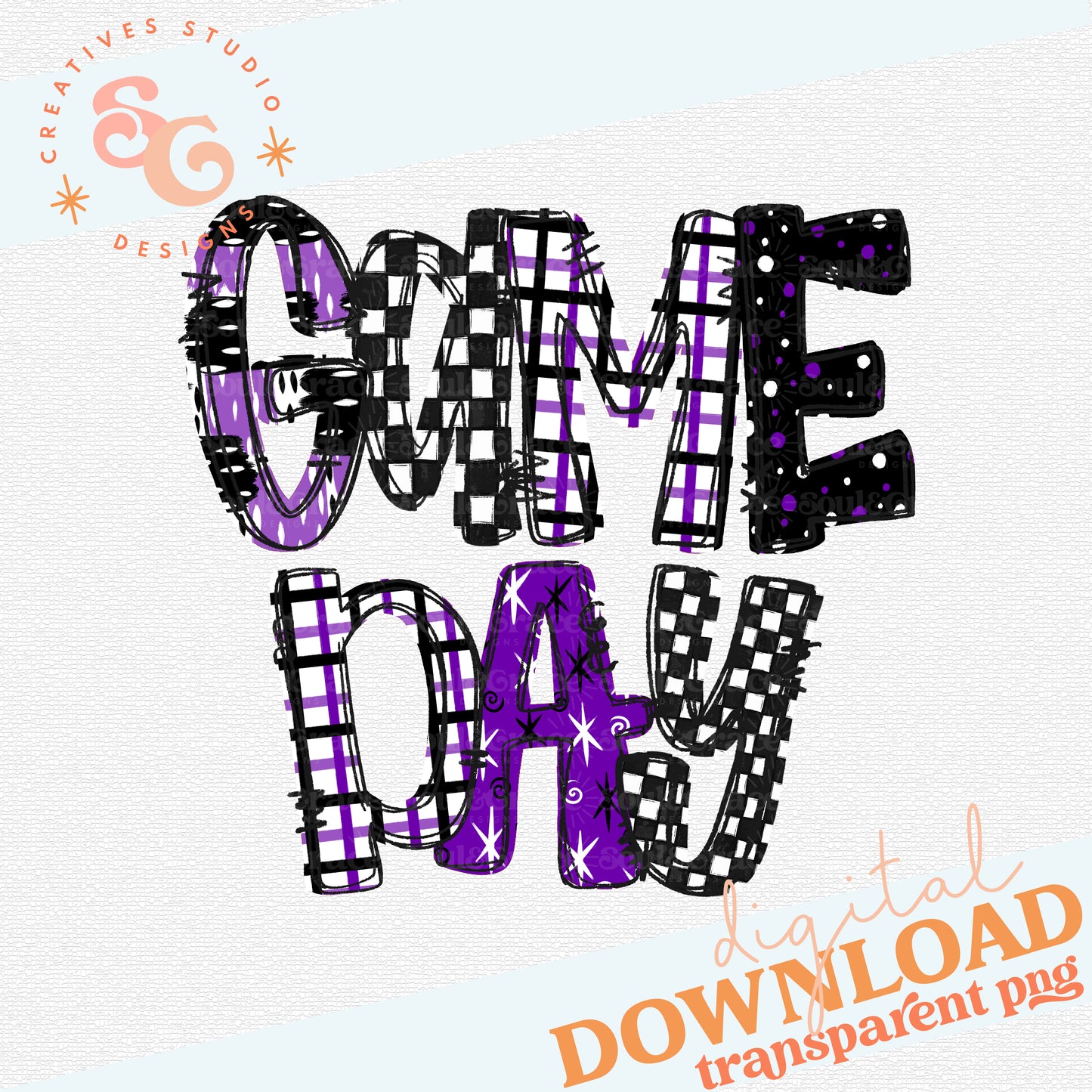 GAME DAY WORD ART PURPLE