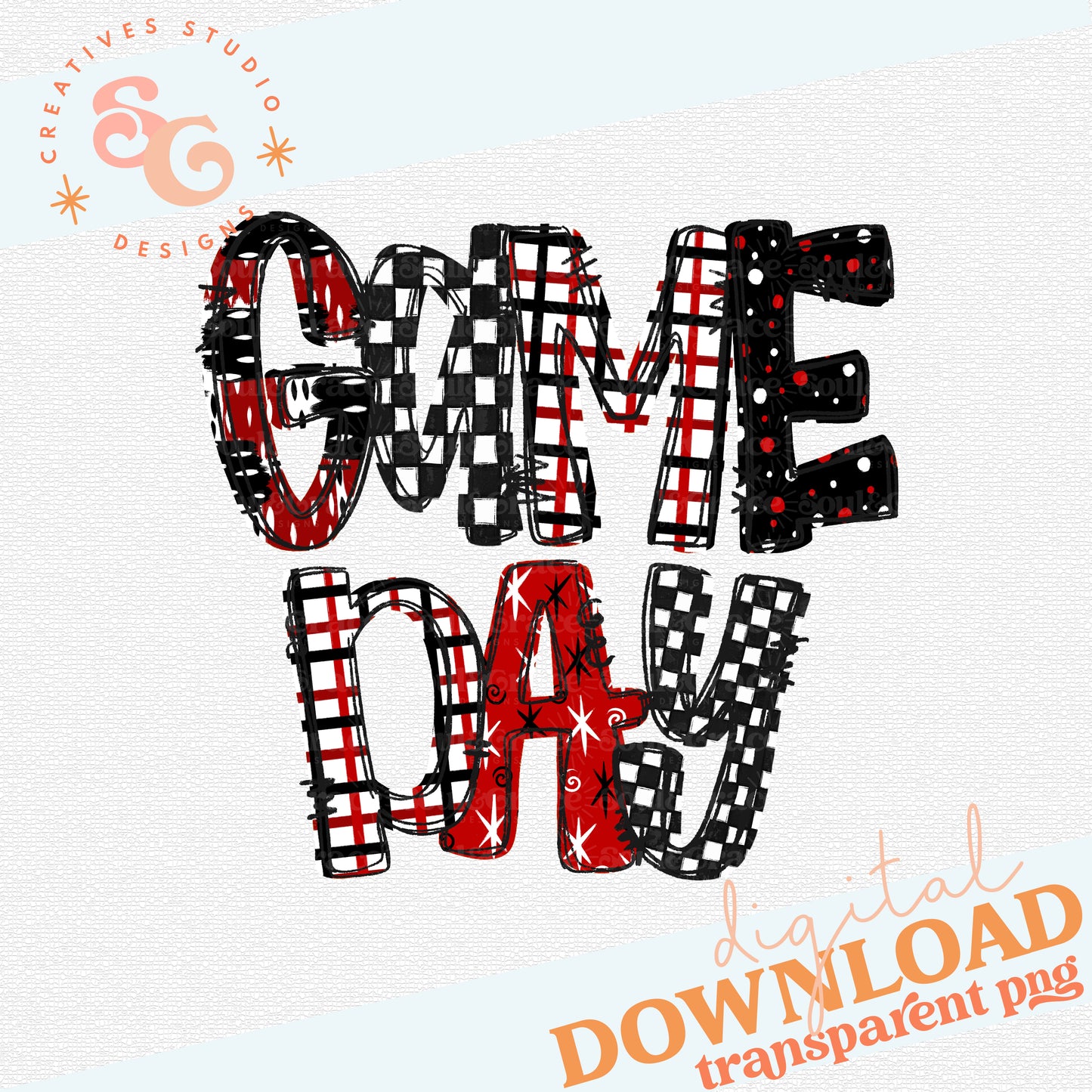 GAME DAY WORD ART RED
