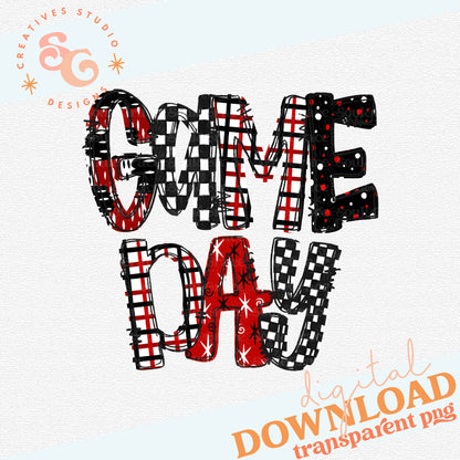 GAME DAY WORD ART RED