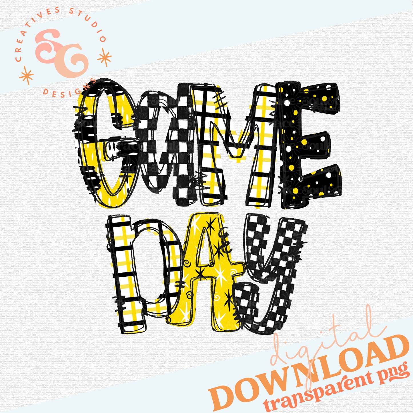 GAME DAY WORD ART YELLOW