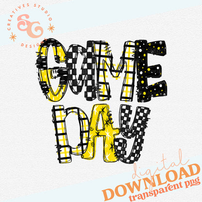 GAME DAY WORD ART YELLOW