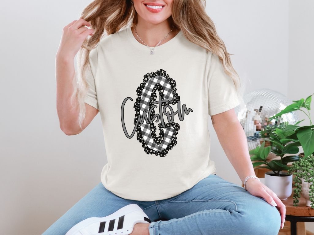 DAISY RUFFLE INITIAL CUSTOM