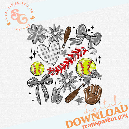 GRAY PLAY BALL COLLAGE SOFTBALL