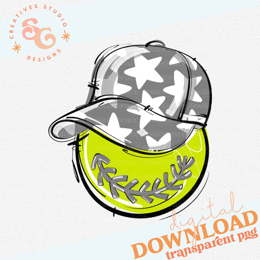 GRAY PLAY BALL HAPPY FACE SOFTBALL