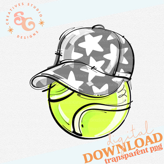 GRAY PLAY BALL HAPPY FACE TENNIS