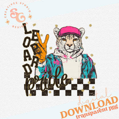 GRUNGE MASCOTS LEOPARD