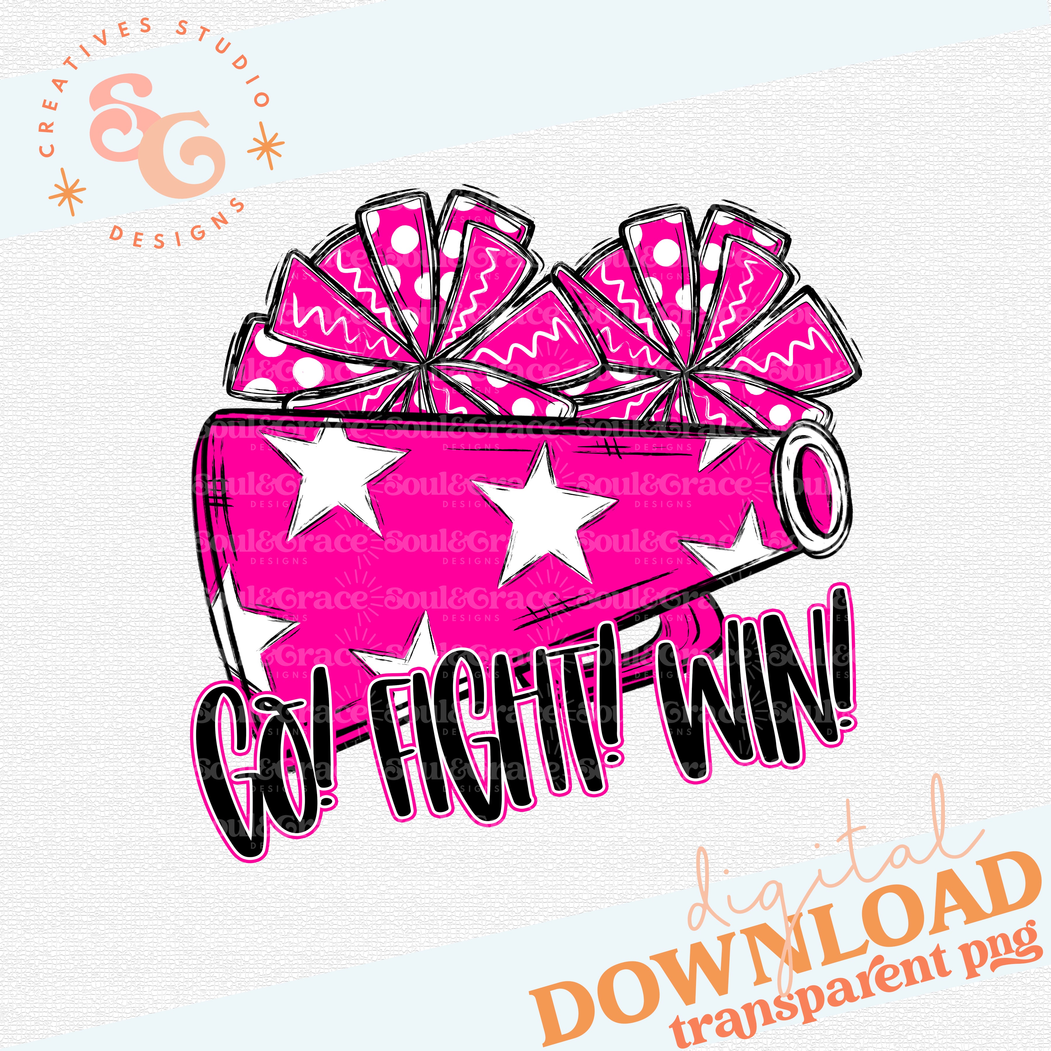 Pink Fight Letters Go Fight Win - Pink Out Version – Soul & Grace Designs