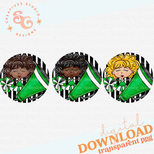 Go Team: Cheer Tags GREEN