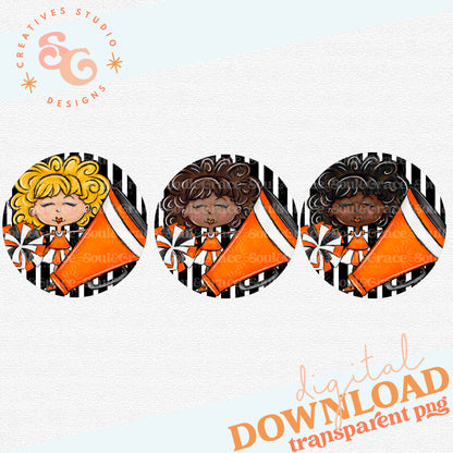 Go Team: Cheer Tags ORANGE