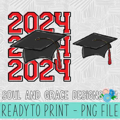 Grad Cap 2024 - Includes Front Pocket