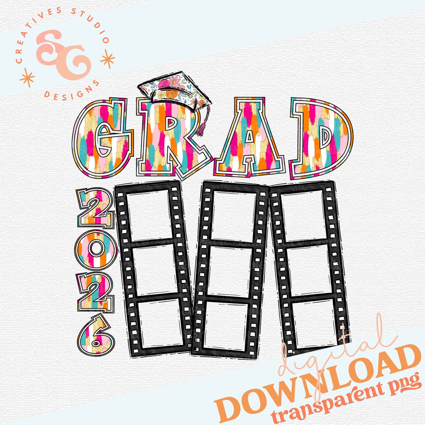 2026 GRAD FILM STRIP COLORFUL