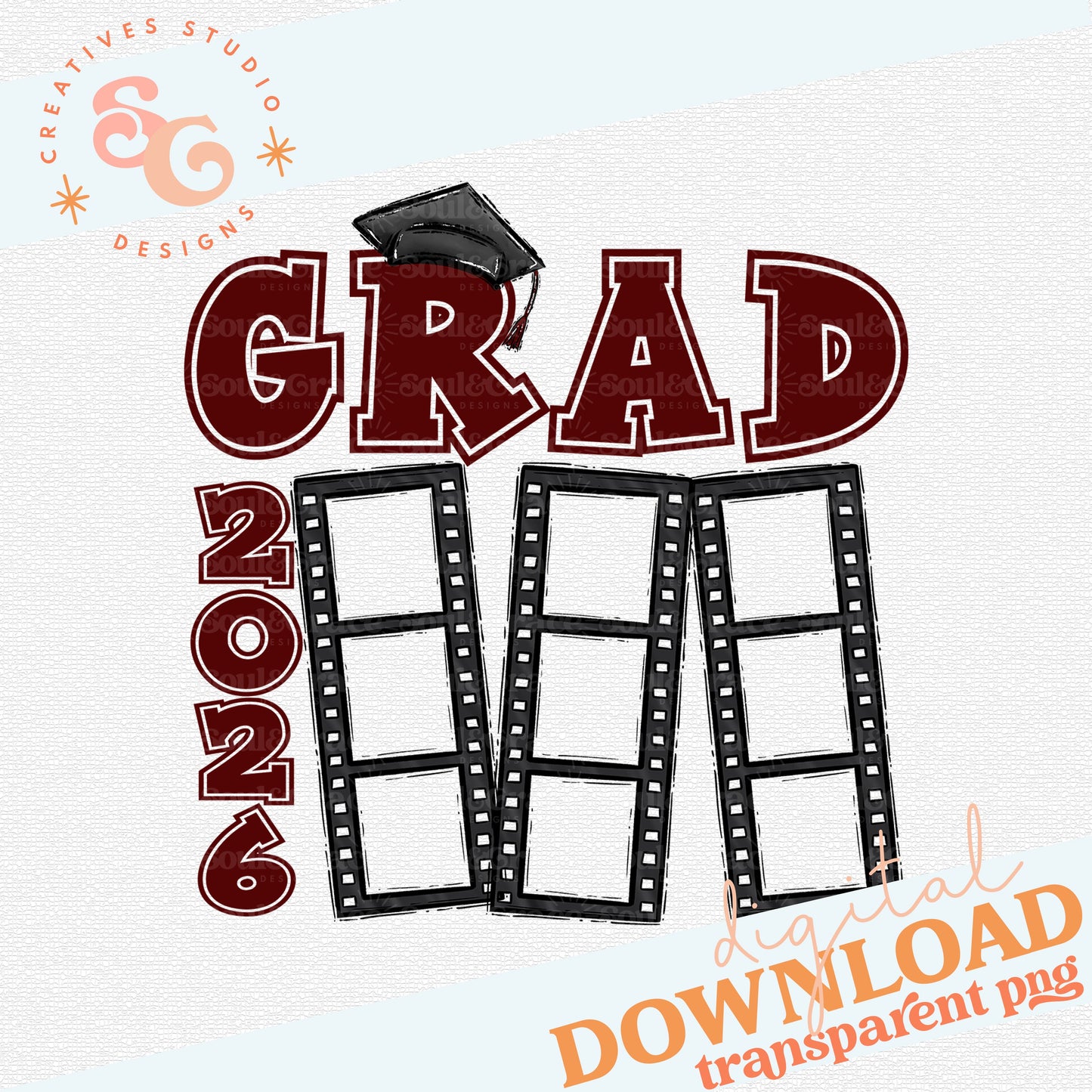 2026 GRAD FILM STRIP MAROON