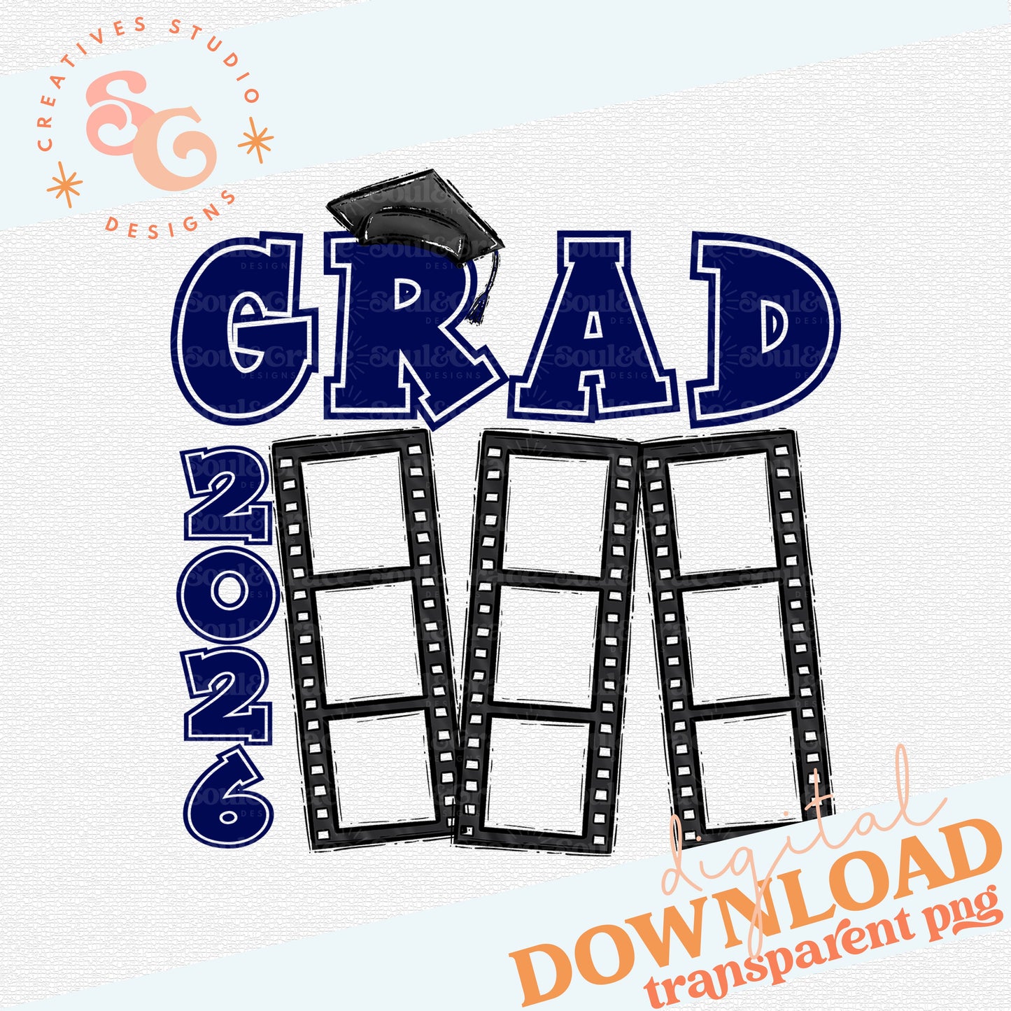 2026 GRAD FILM STRIP NAVY