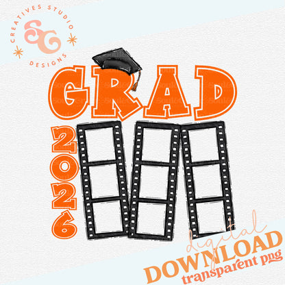 2026 GRAD FILM STRIP ORANGE