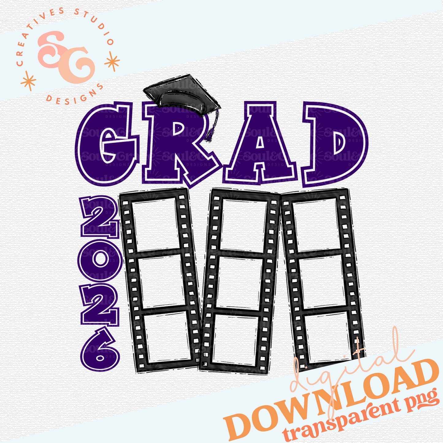 2026 GRAD FILM STRIP PURPLE