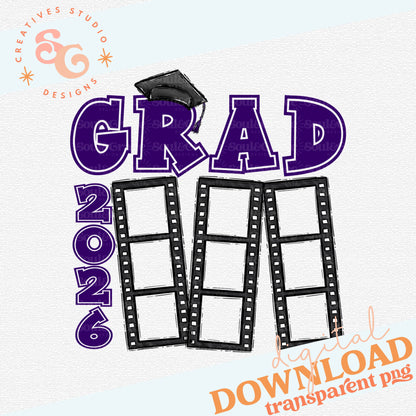 2026 GRAD FILM STRIP PURPLE