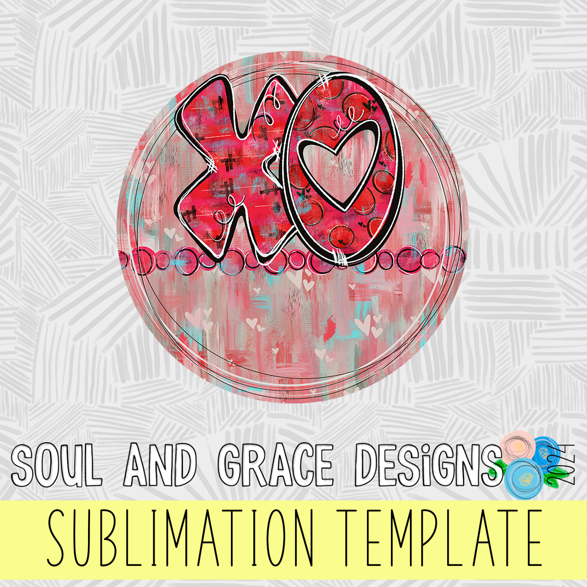 Grunge Valentine's Day Door Hanger | Ornament | Gift Tag