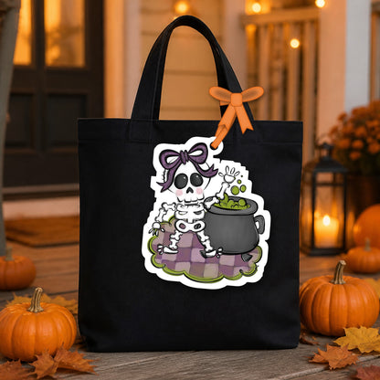 HALLOWEEN BAG TAG GIRL SKELETON