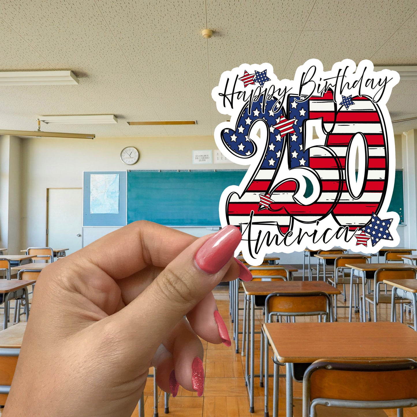 HAPPY BIRTHDAY AMERICA STICKER VINYL DECAL
