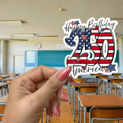 HAPPY BIRTHDAY AMERICA STICKER VINYL DECAL