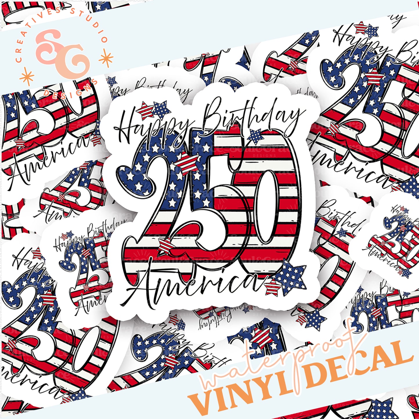 HAPPY BIRTHDAY AMERICA STICKER VINYL DECAL