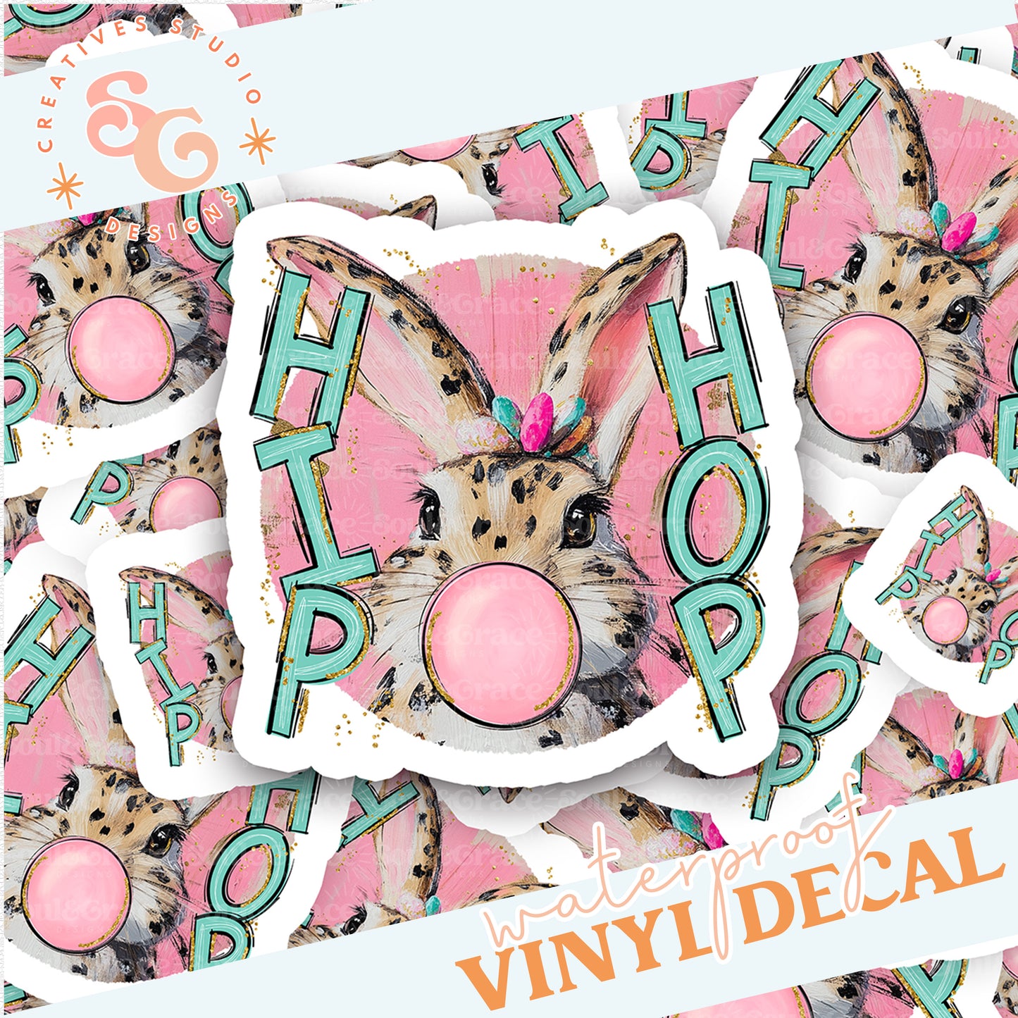 HIP HOP BUNNY STICKER VINYL DECAL