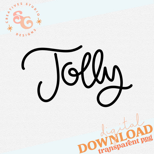 Holiday Lettering Jolly digital download cover