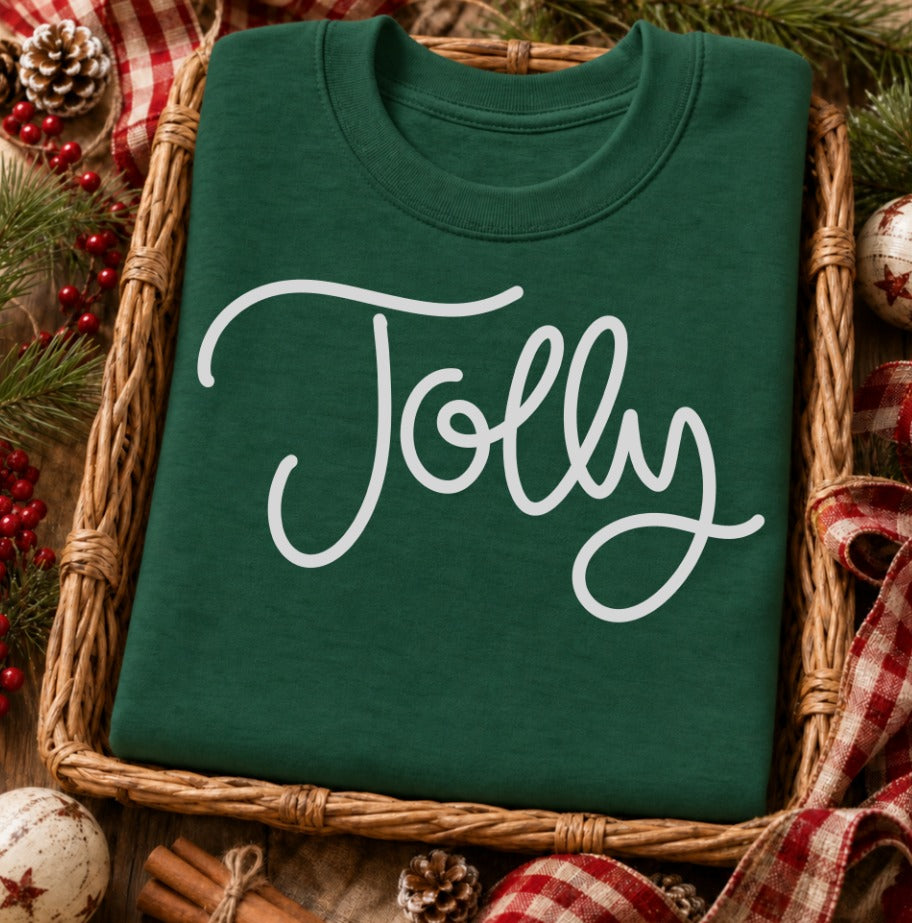 Holiday Lettering Jolly sweatshirt mockup