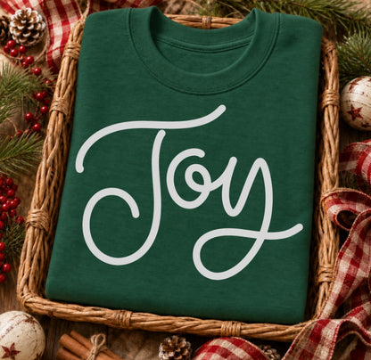 Holiday Lettering Joy sweatshirt mockup