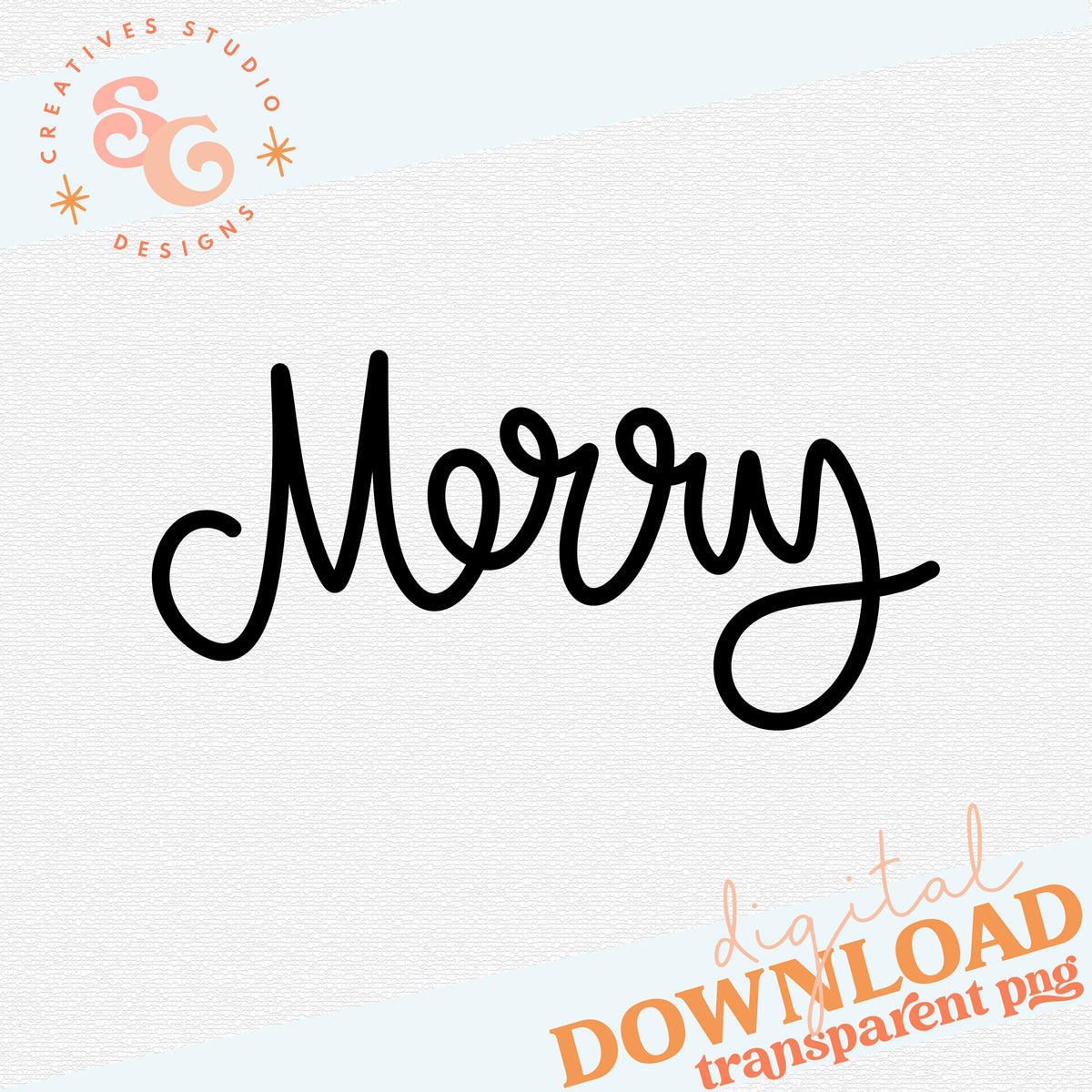 Holiday Lettering Merry digital download cover