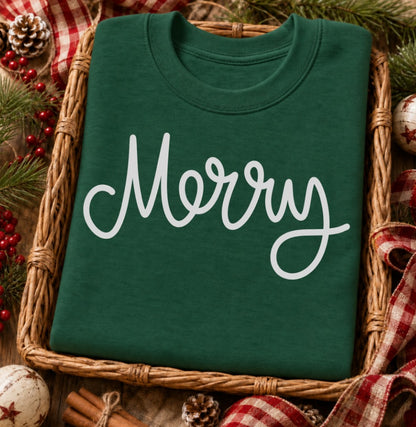 Holiday Lettering Merry sweatshirt mockup