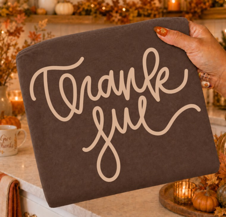 Holiday Lettering Thankful sweatshirt mockup