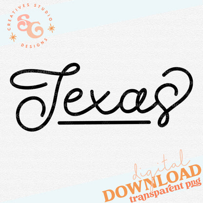 Hand Lettered Texas