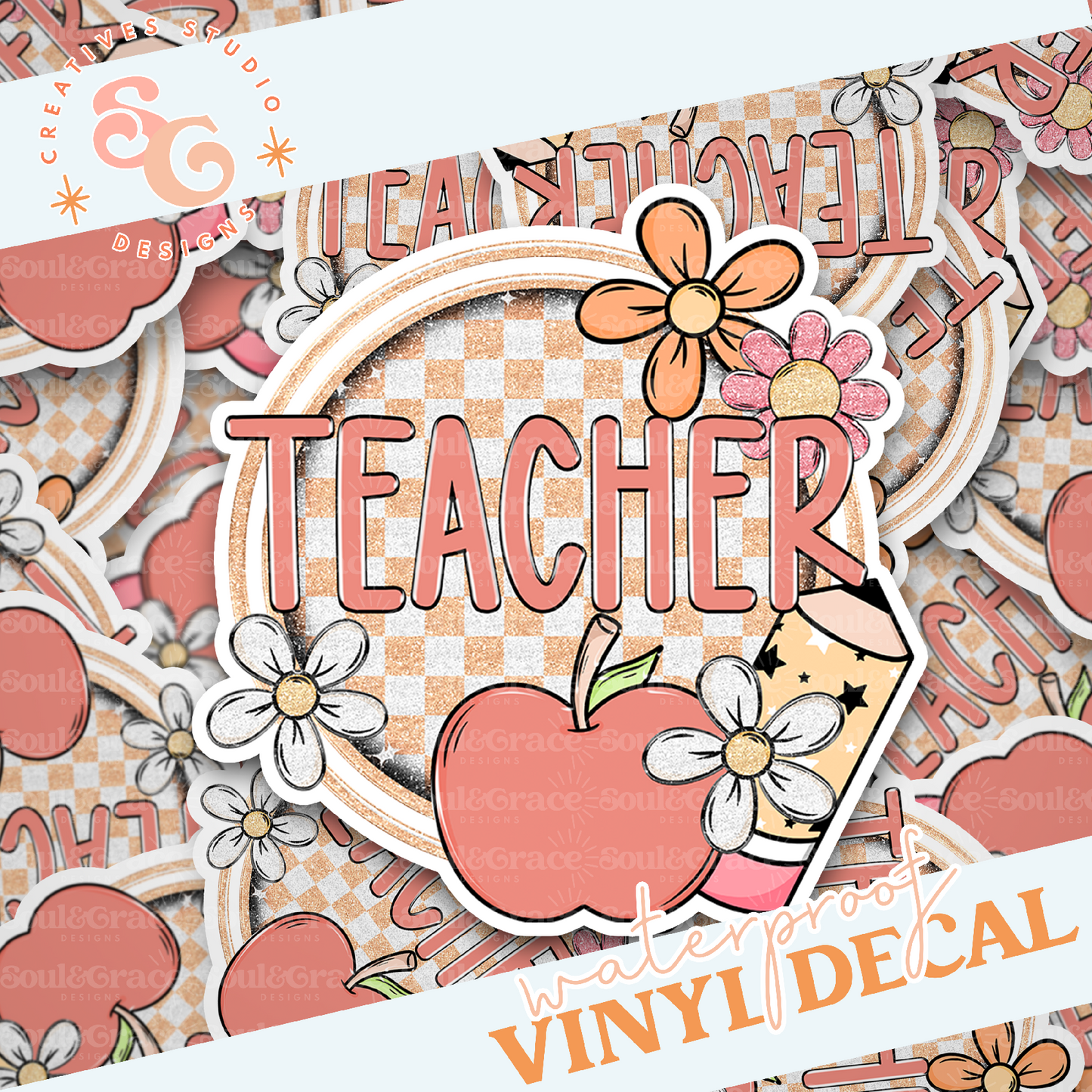 Happy Daisy Grades Teacher Vinyl Decal