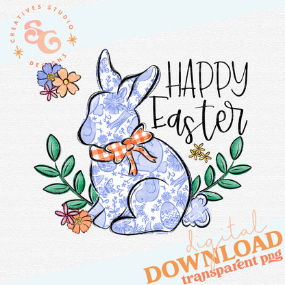Happy Easter Blue Bunny
